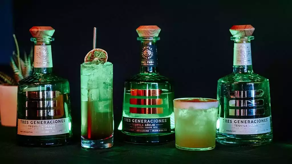 Product Photography Tres Generaciones Green Alcohol Bottles